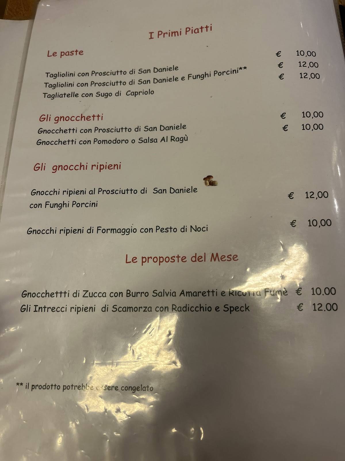 Menu di Ristorante Prosciutteria Martinuzzi 