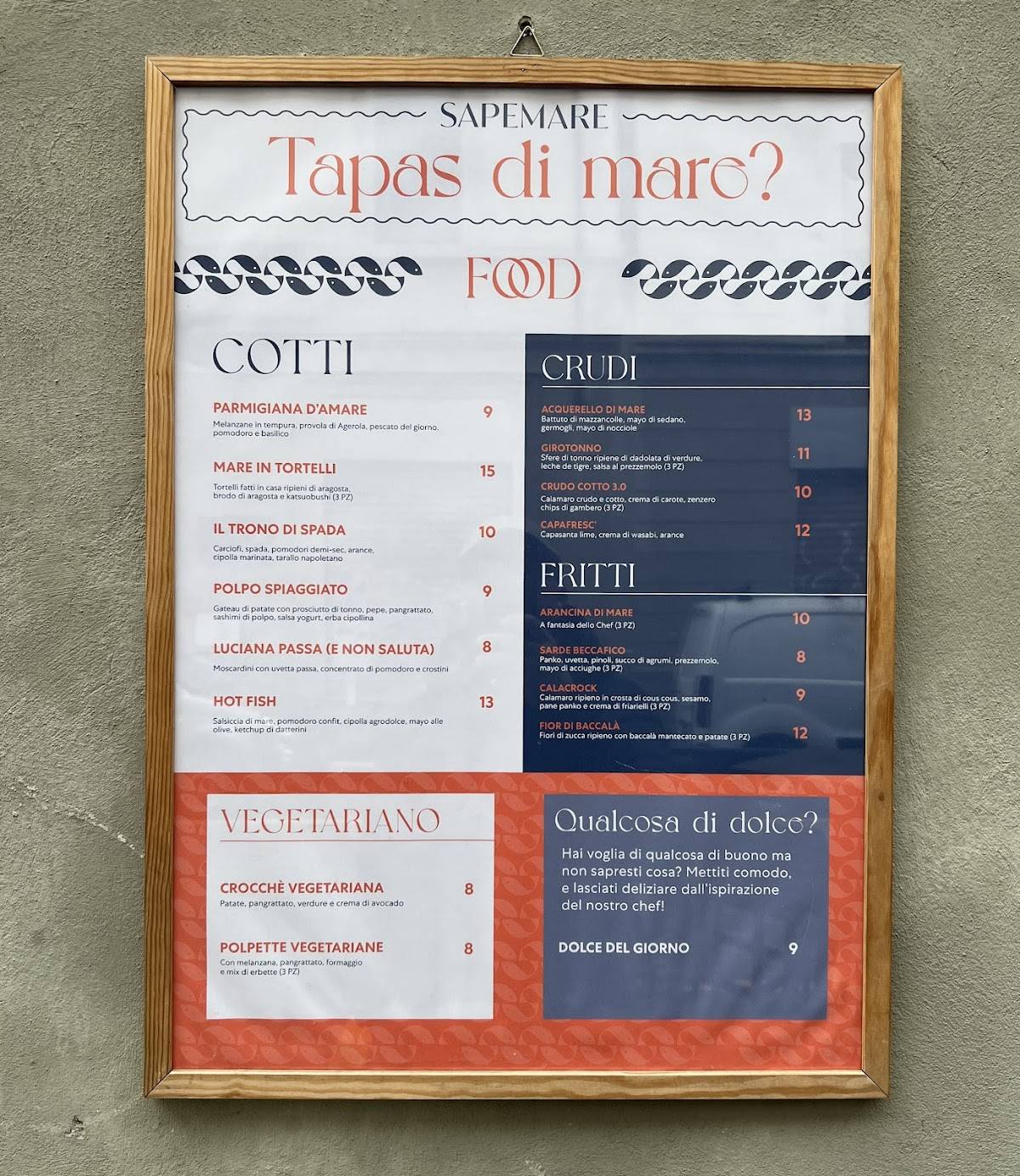 Menu di Sapemare 