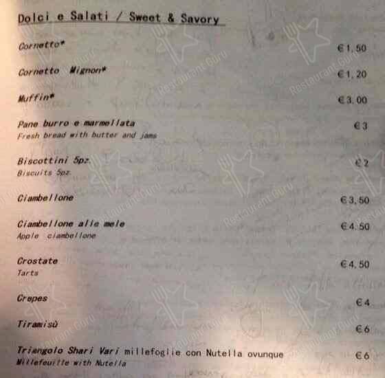 Menu di Sharivari 