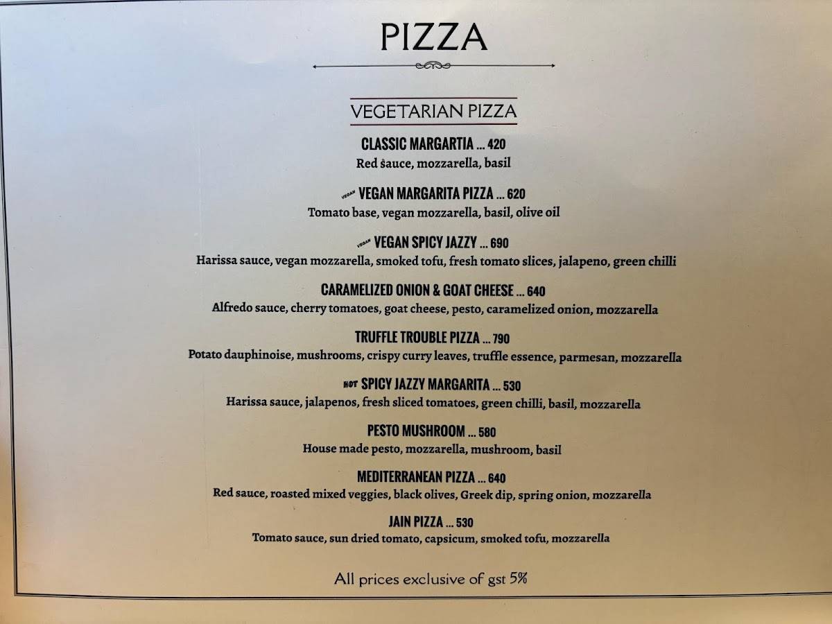 Coromandel Cafe menu