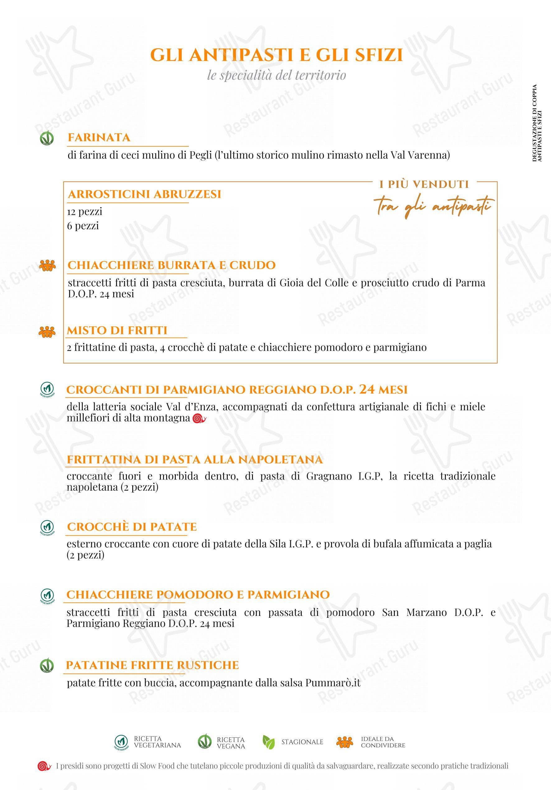 Menu di Pummarò.it - Menu