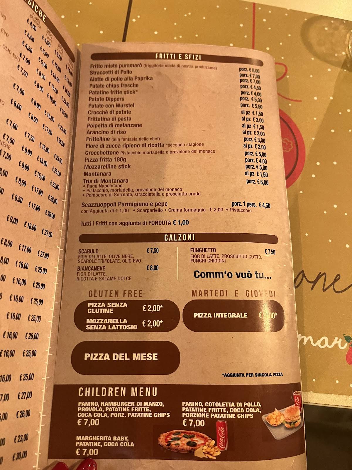 Menu di Pummarola 'ncoppa Cava de' Tirreni 