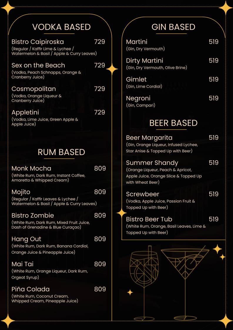 Bombay Bistro menu