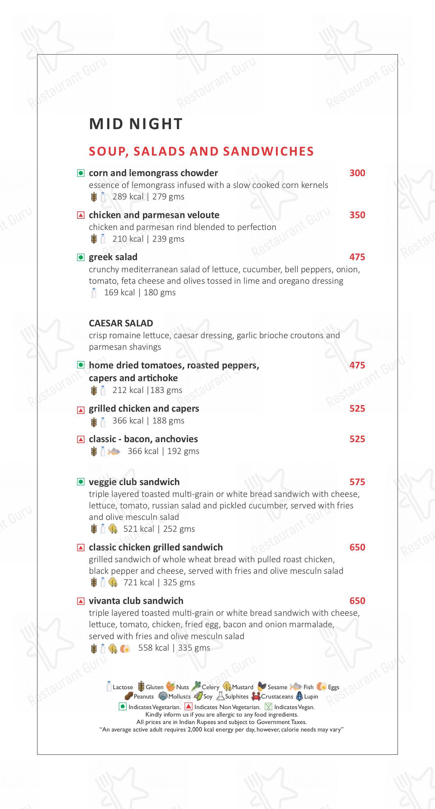 Menu bar for the Buzz restaurant