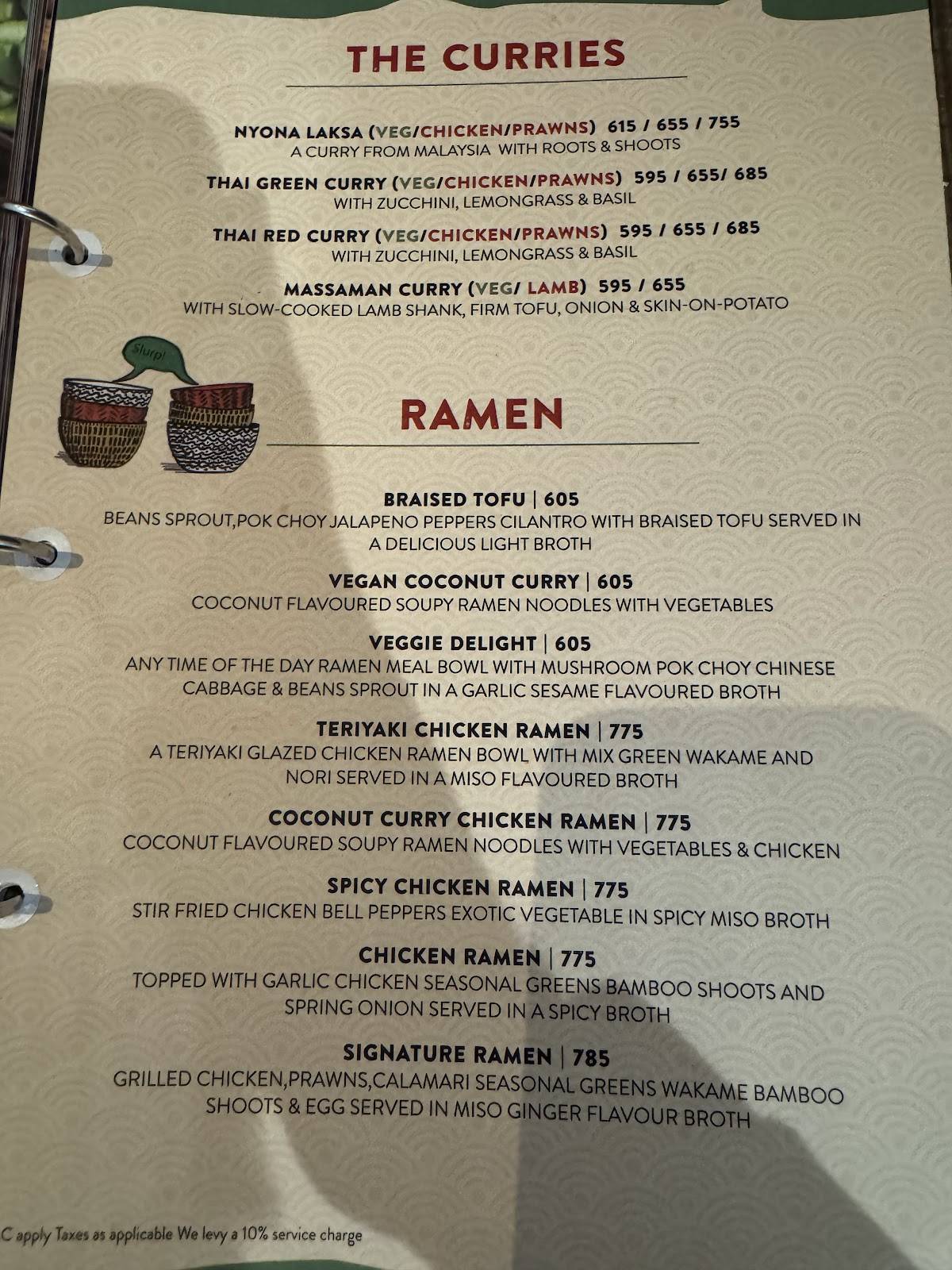 Shizusan Viman Nagar menu