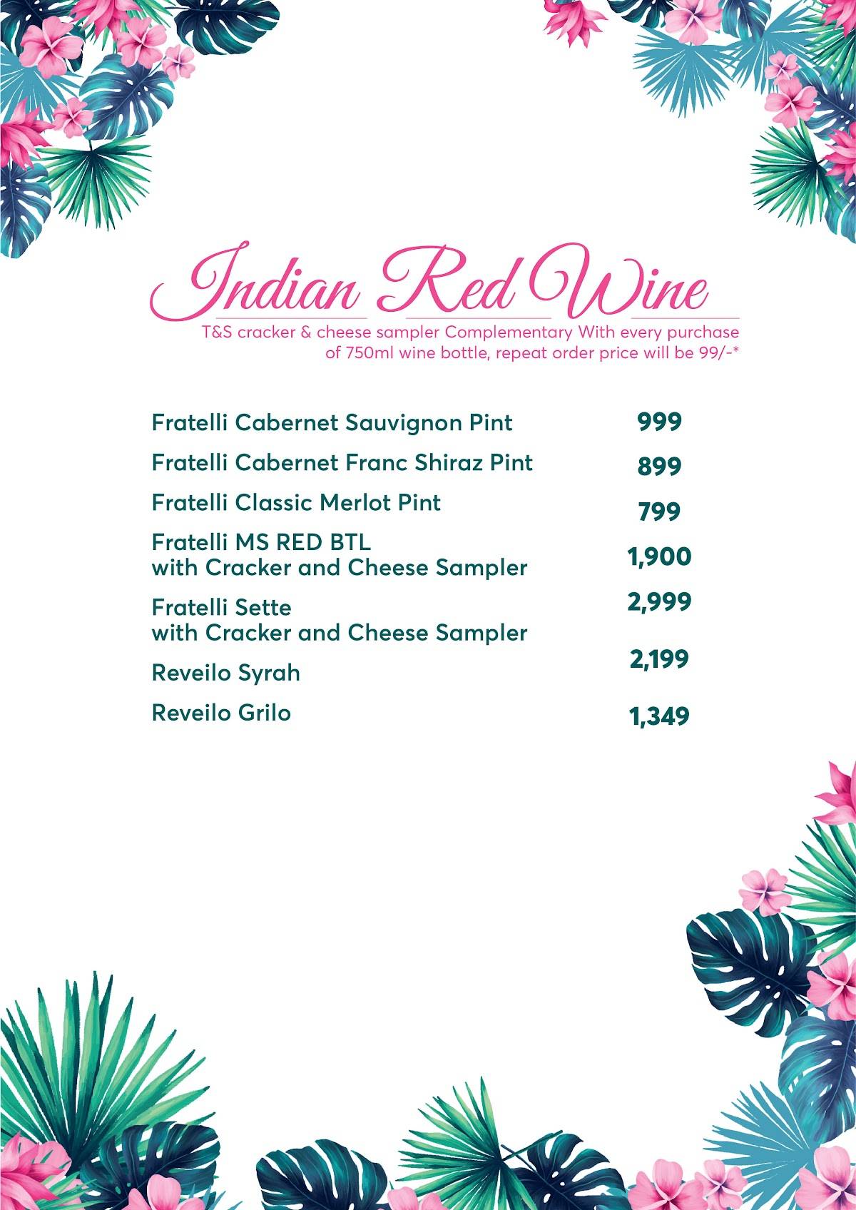 Tales & Spirits Bistro menu