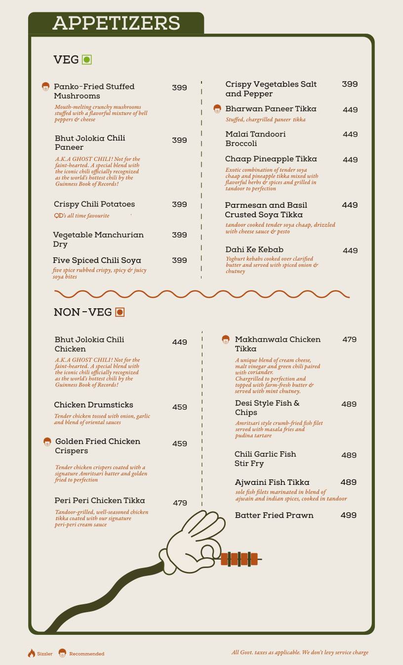 QD Restaurant menu