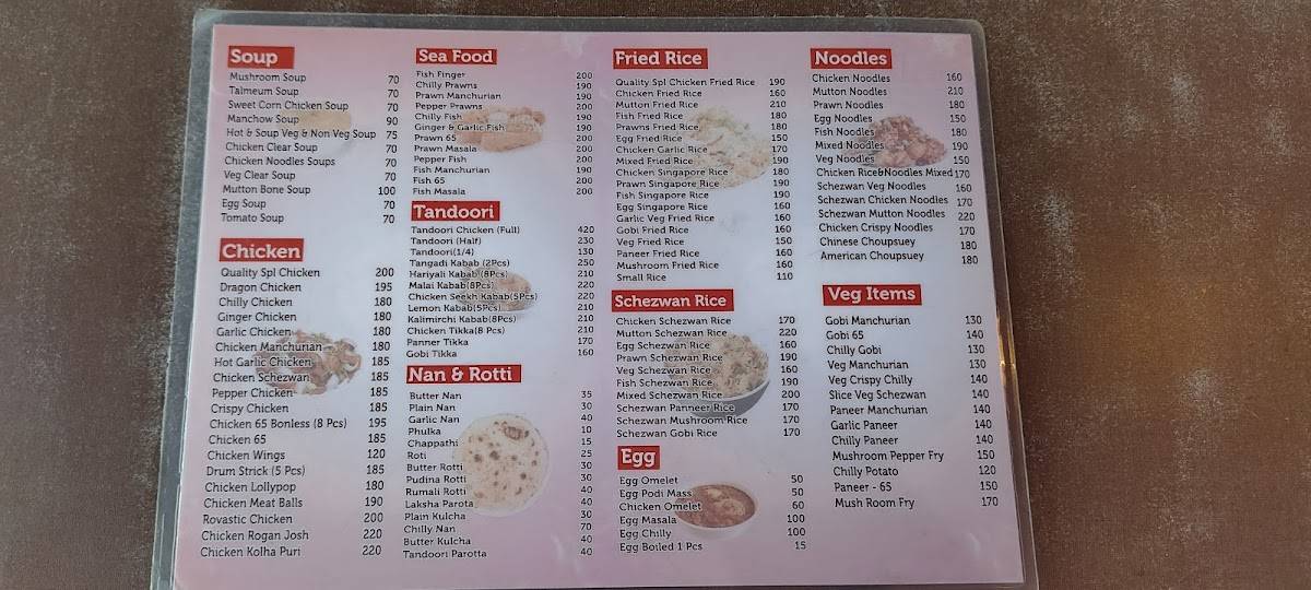 Quality Food menu