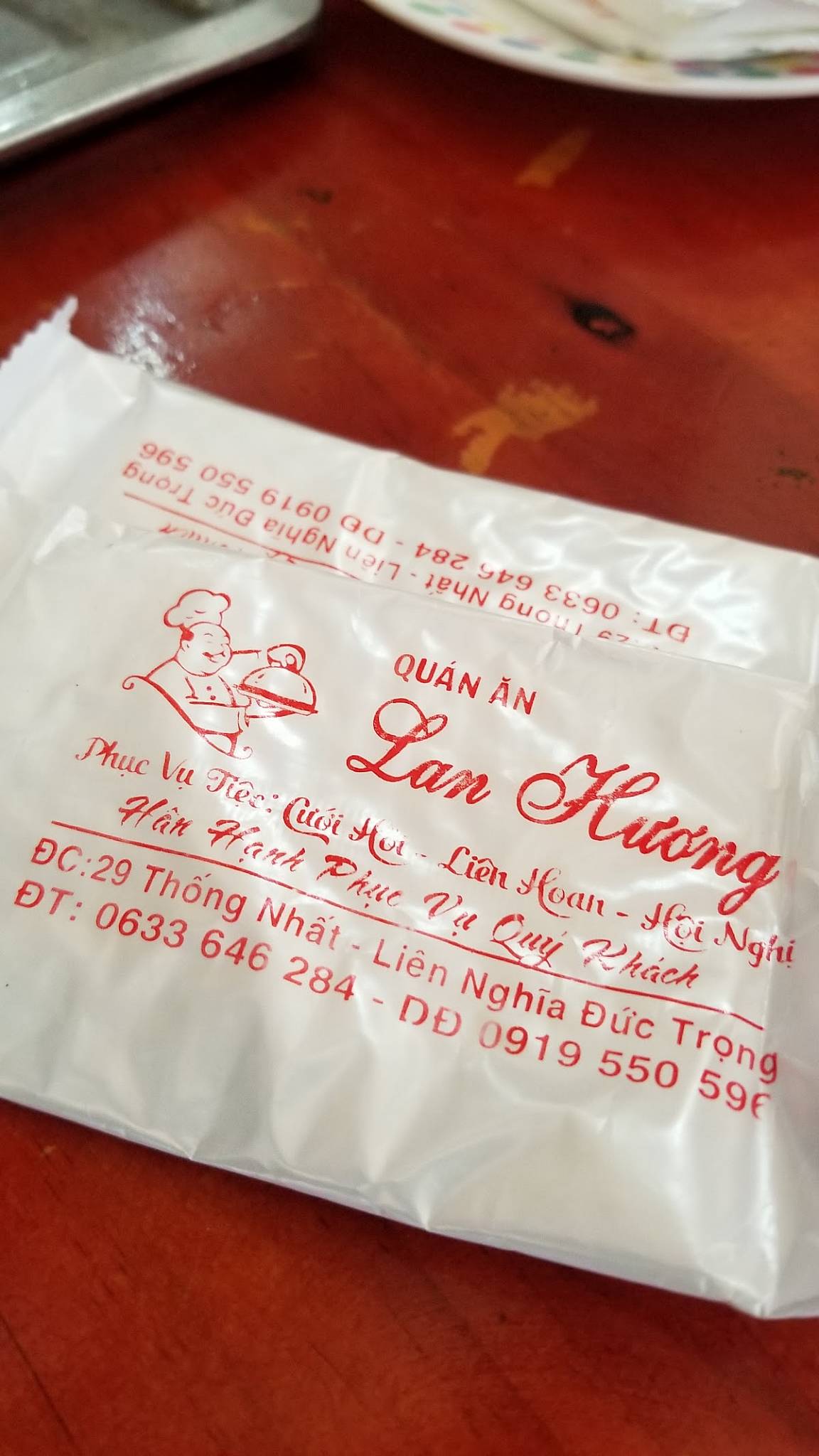 Menu at Quán Cơm Bắc Lan Hương, Vietnam