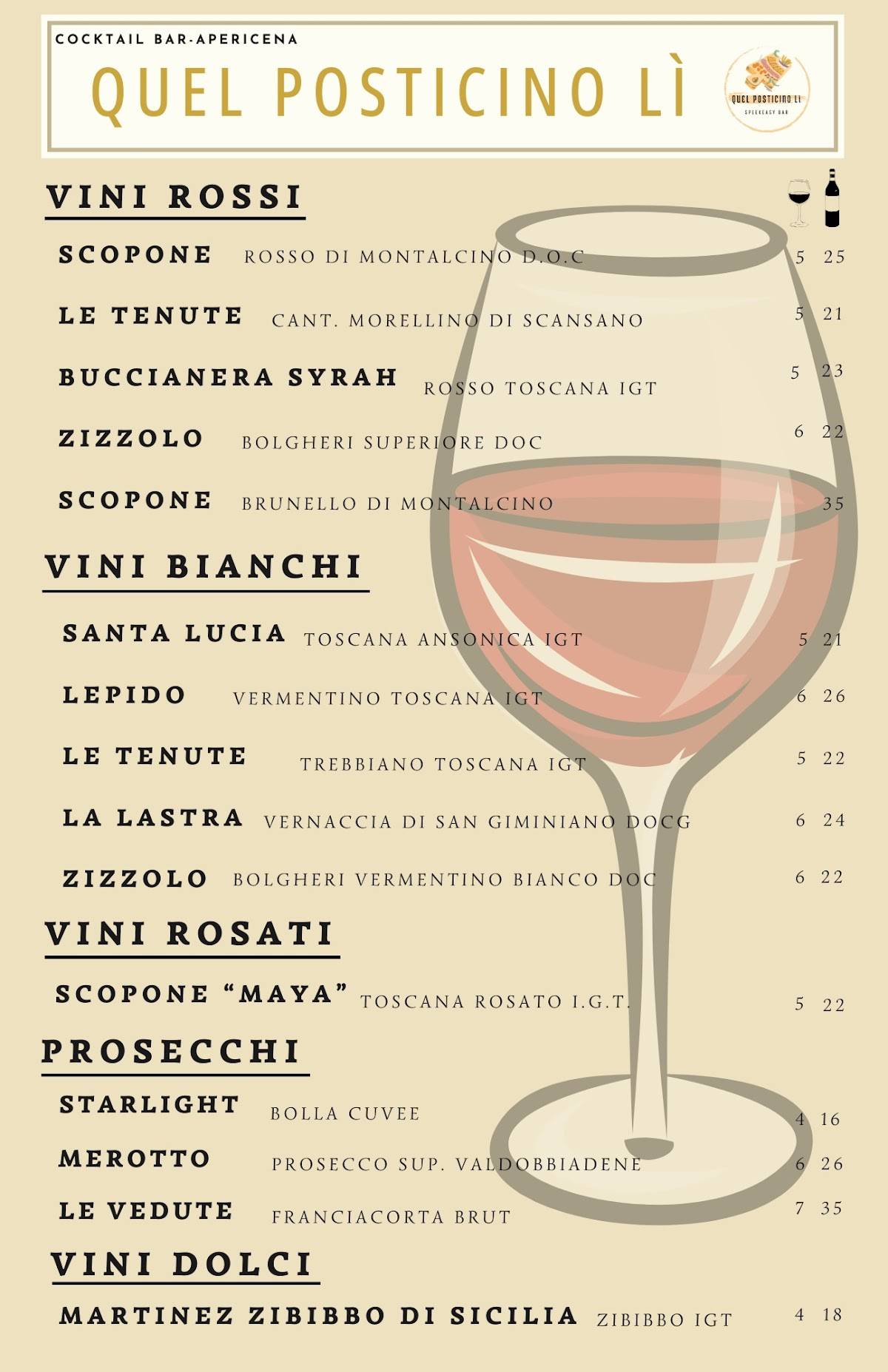 Menu di Quel Posticino Lì 
