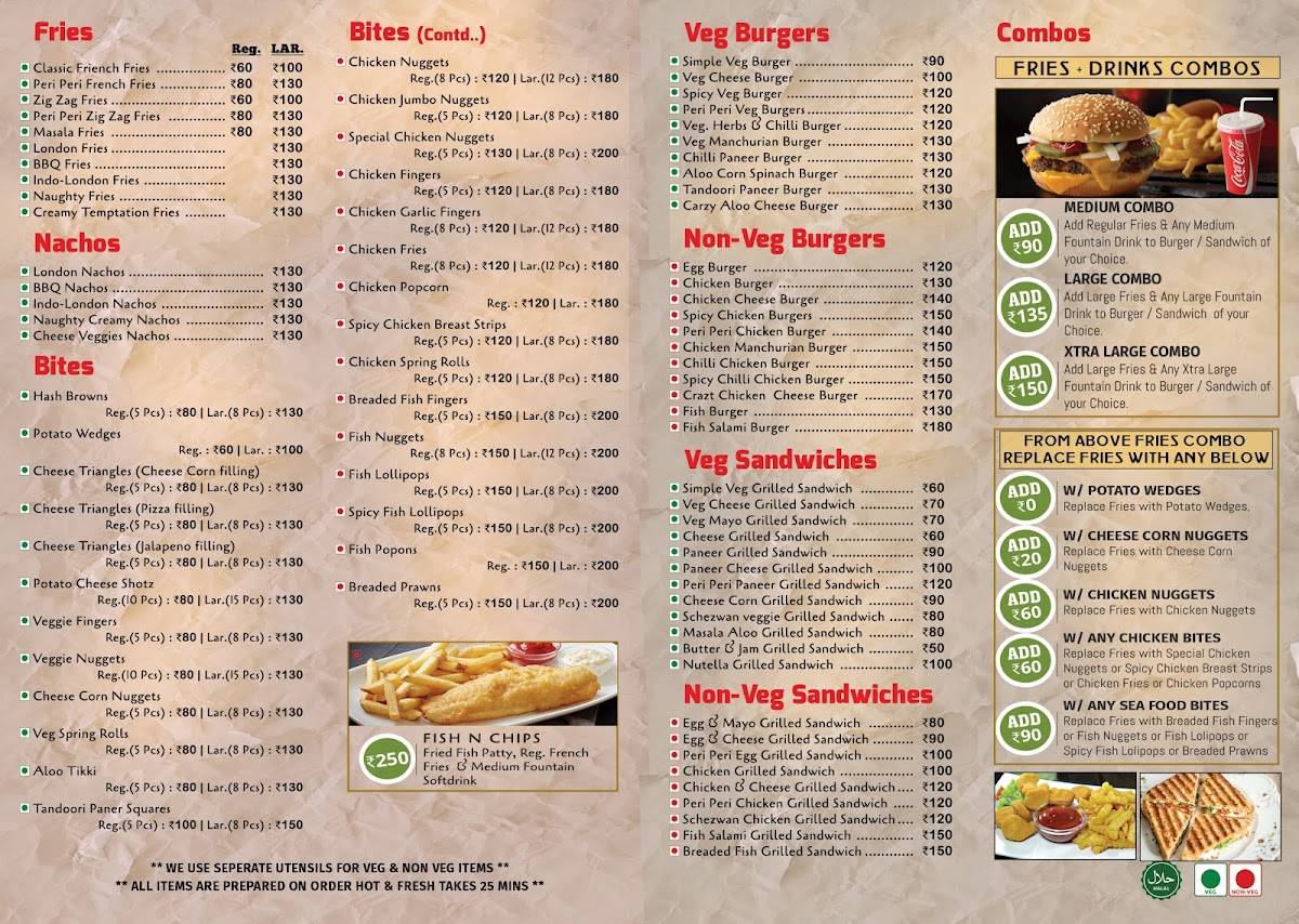Quick Bites Cafe menu