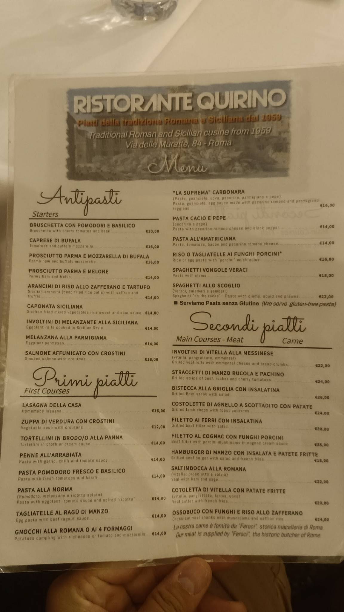 Menu di Quirino 