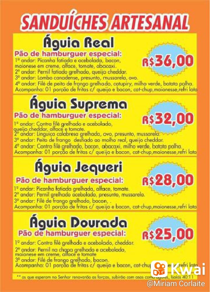REAL TRAILER cardápio