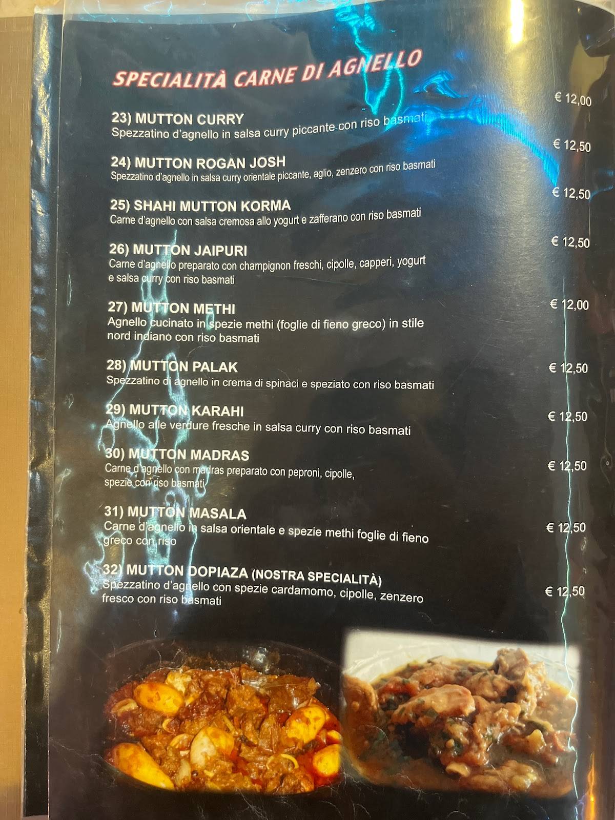Menu di Ristorante Indiano 