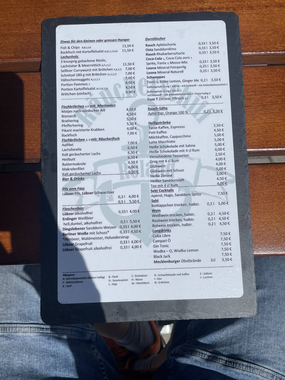 Menu de Räucherschiff Roland