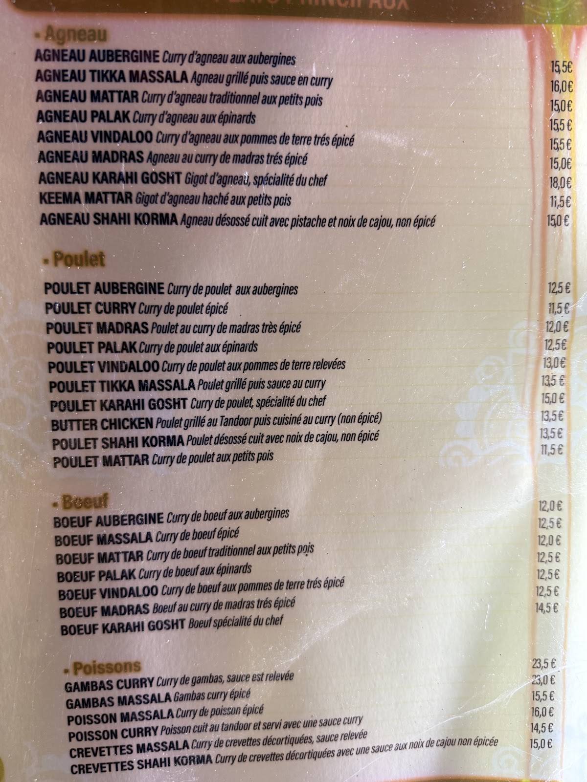Menu de Rajistan-Supra Restaurant