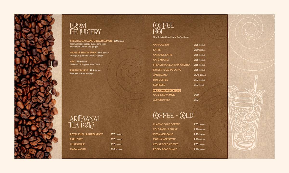 Bizz The Hotel menu