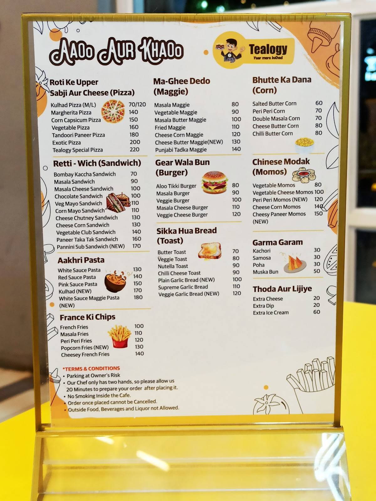 Tealogy Cafe menu