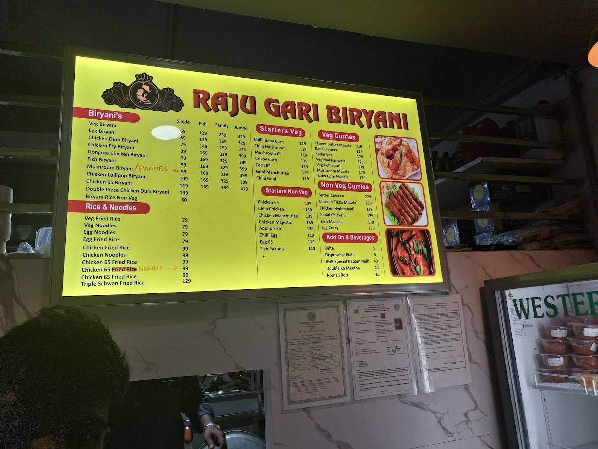 Raju Gari Biryani Ameerpet menu