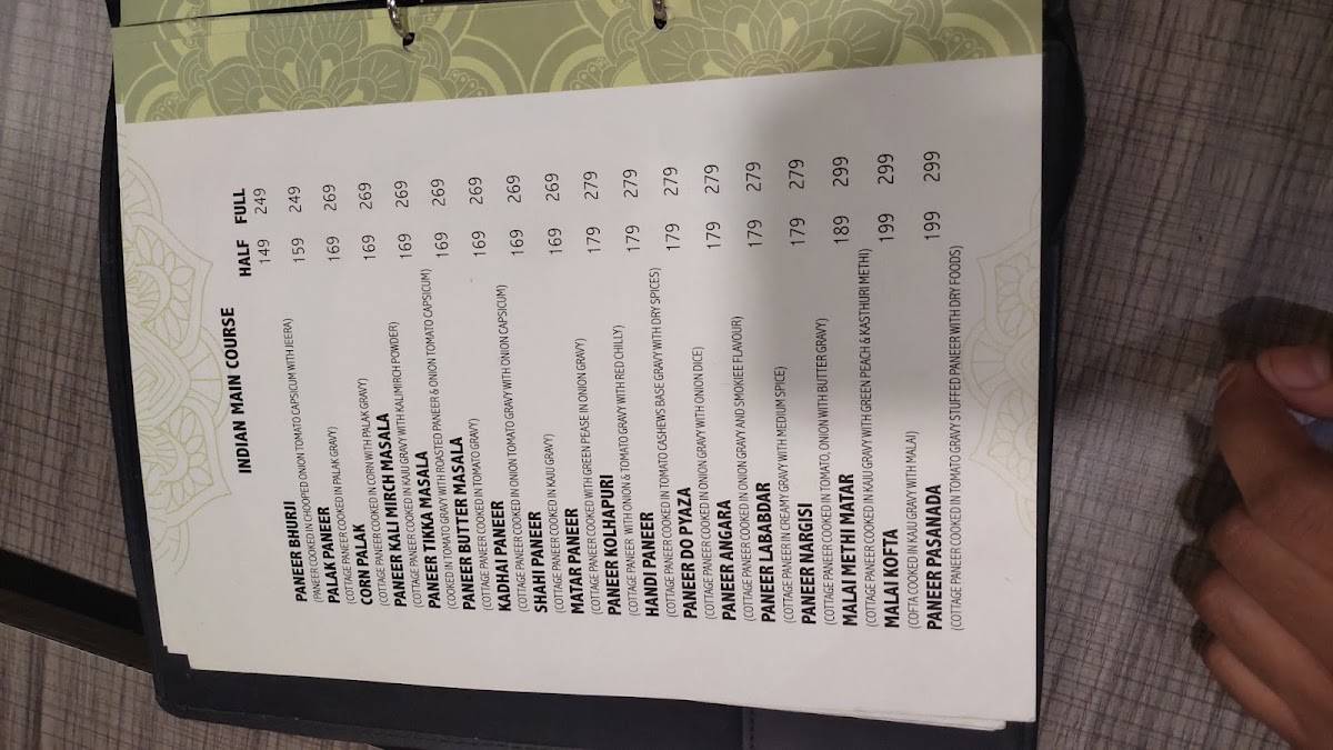Rakabdar Cafe menu