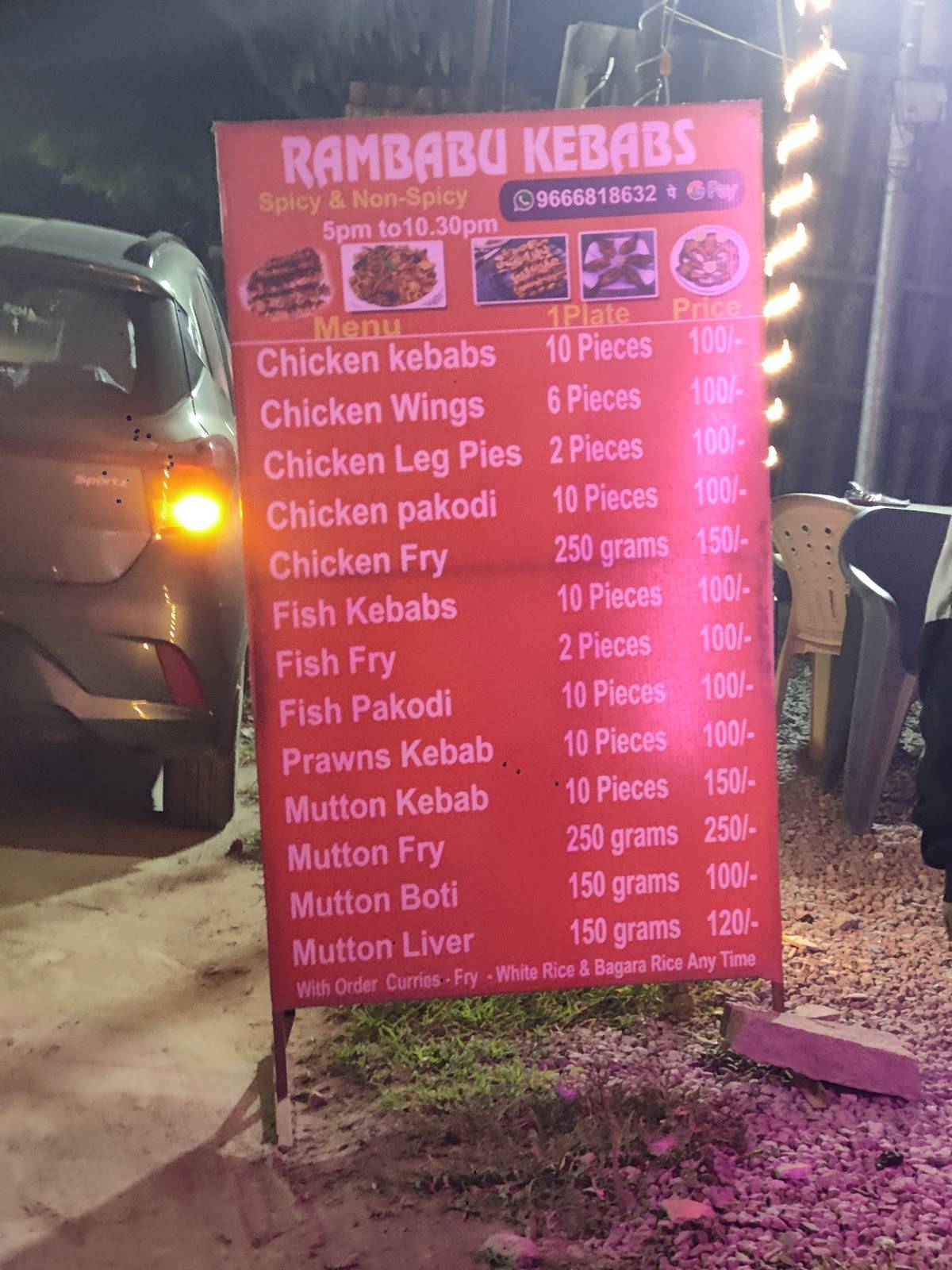 Rambabu kebabs menu