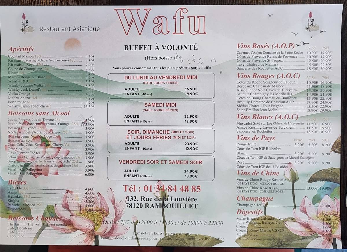 Menu de Wafu Rambouillet