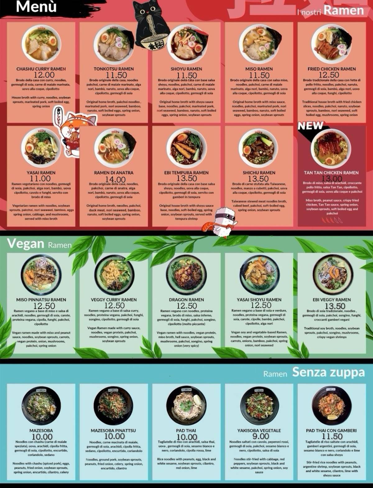 Menu di Ramen Shifu Rimini 