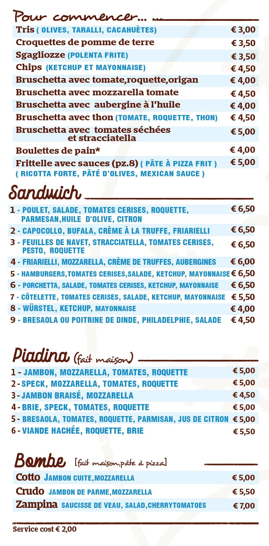Menu di Rampavilla 