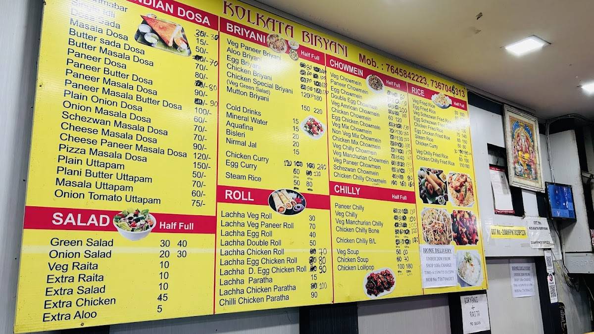 Kolkata Biryani menu
