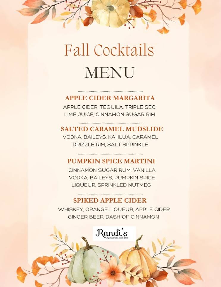 Menu at Randi's Restaurant and Bar, Philadelphia
