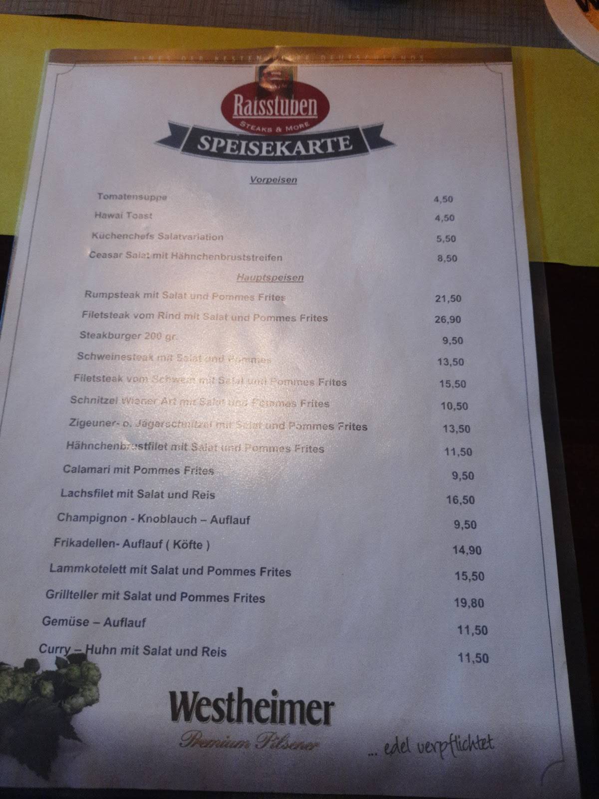 Speisekarte von Ratsstuben Maxima Steaks and More restaurant, Bad Arolsen