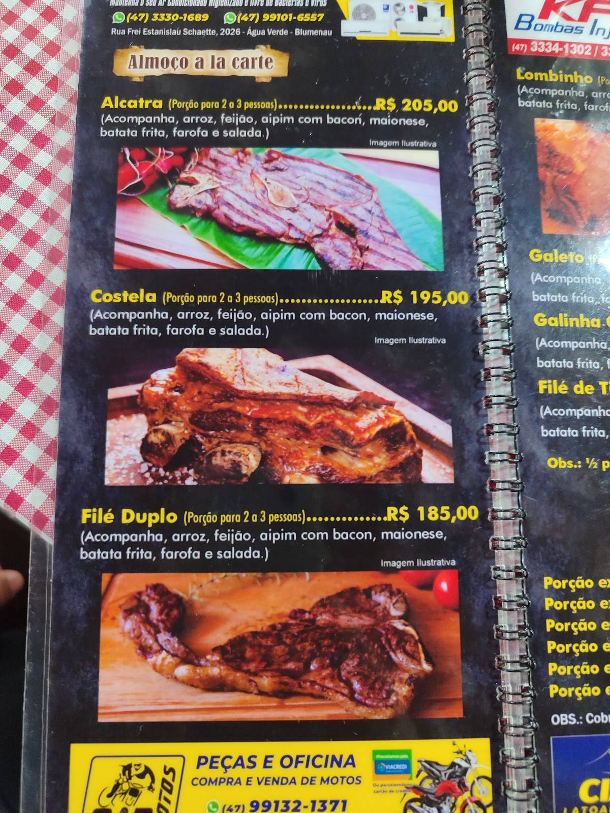 Recanto Silvestre cardápio