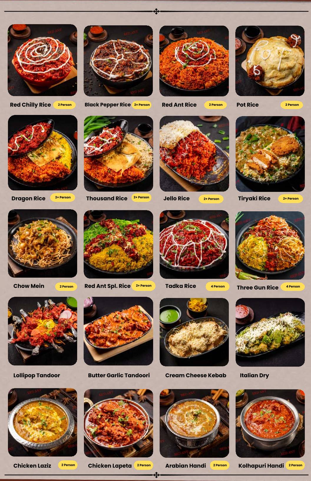 Red Ant menu