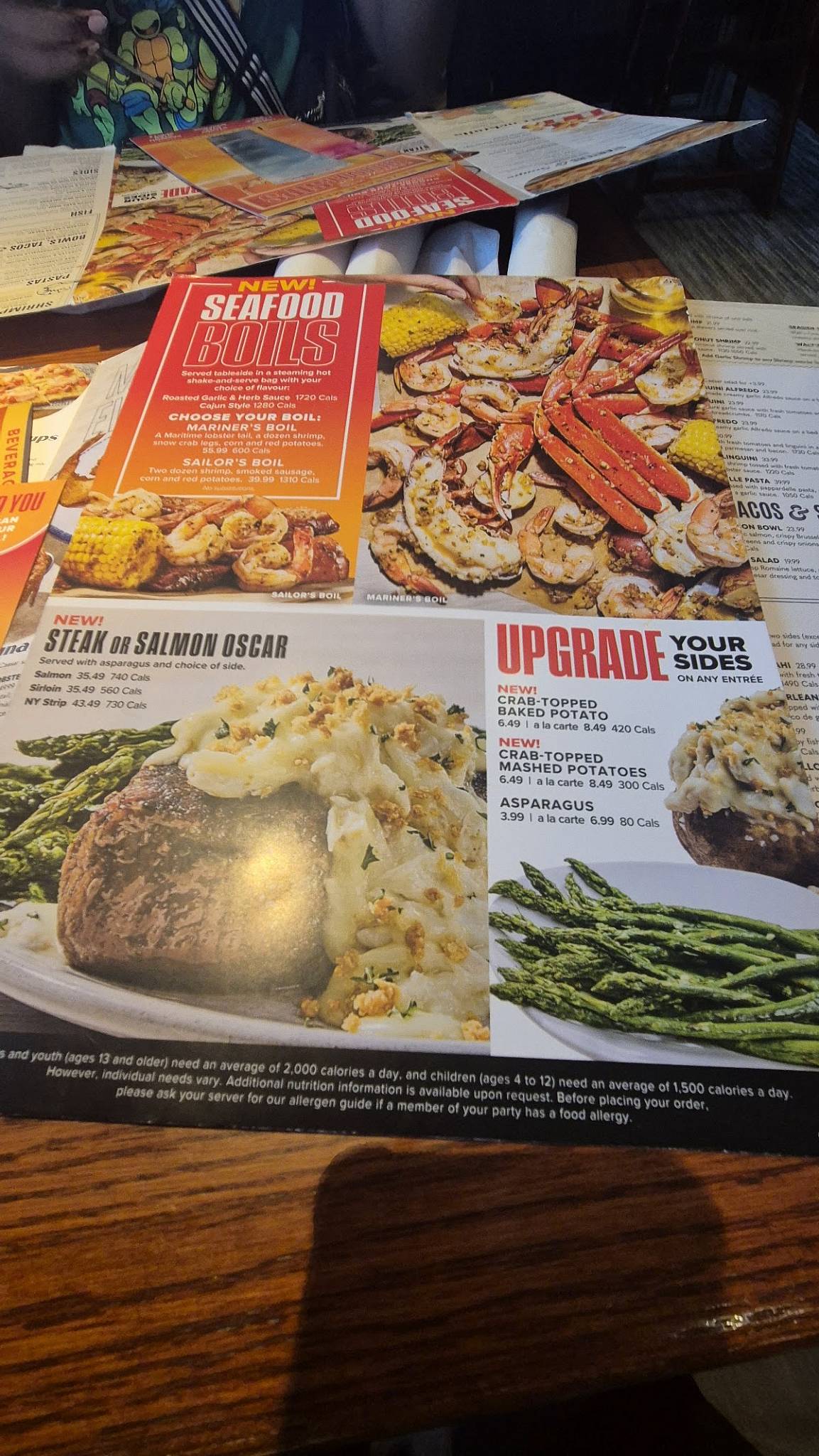 Menu de Red Lobster