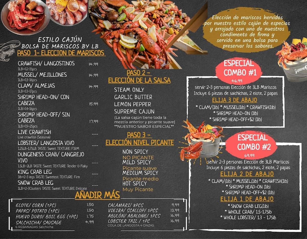 Menu at Supreme Crab Buffet restaurant, Redwood City