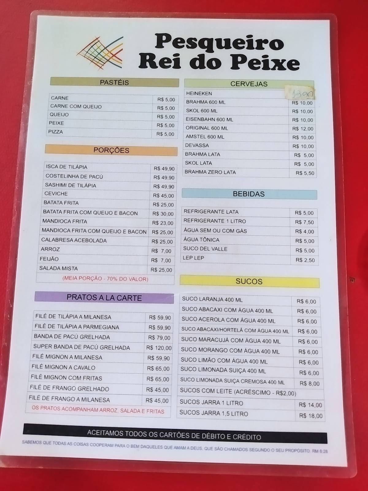 Rei Do Peixe cardápio