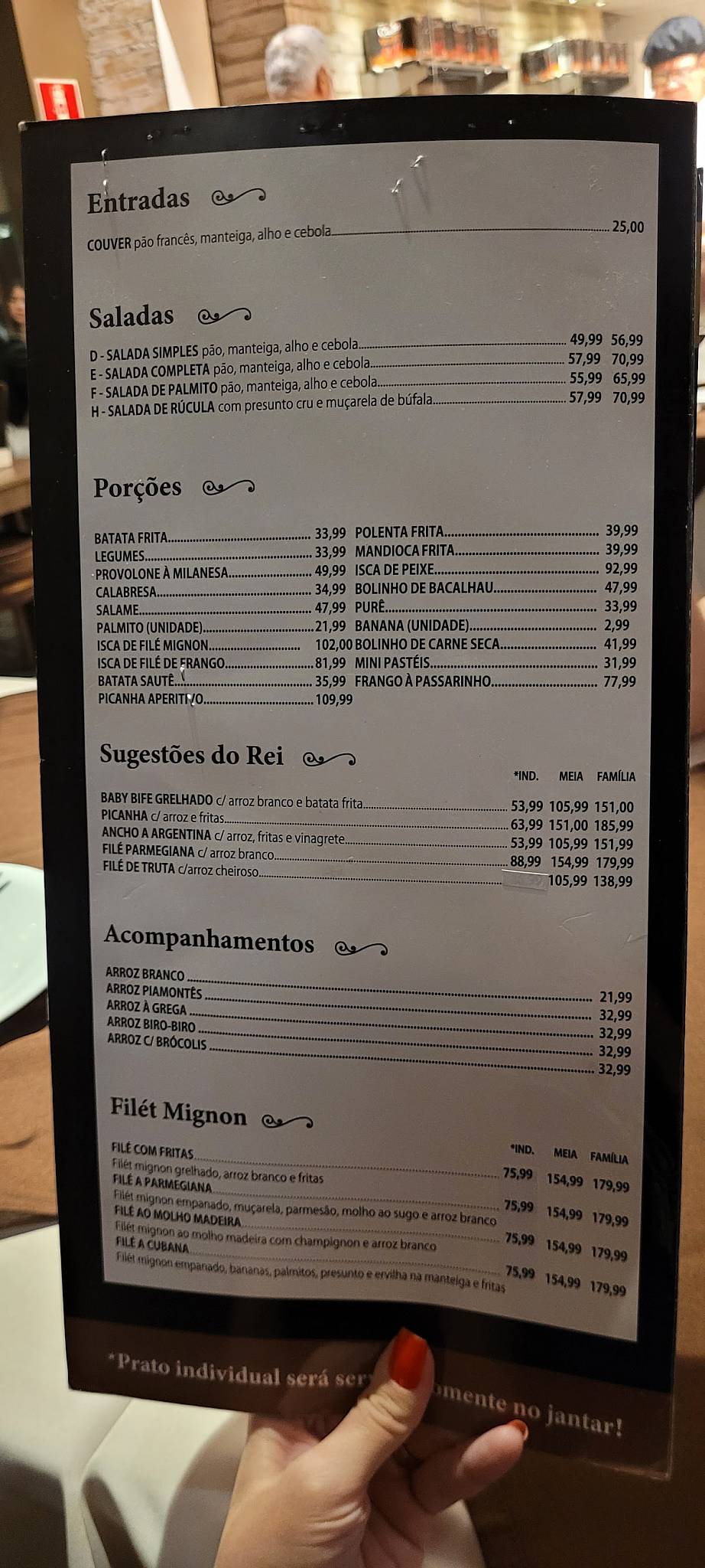 Rei do Filet Restaurante & Pizzaria 506 cardápio