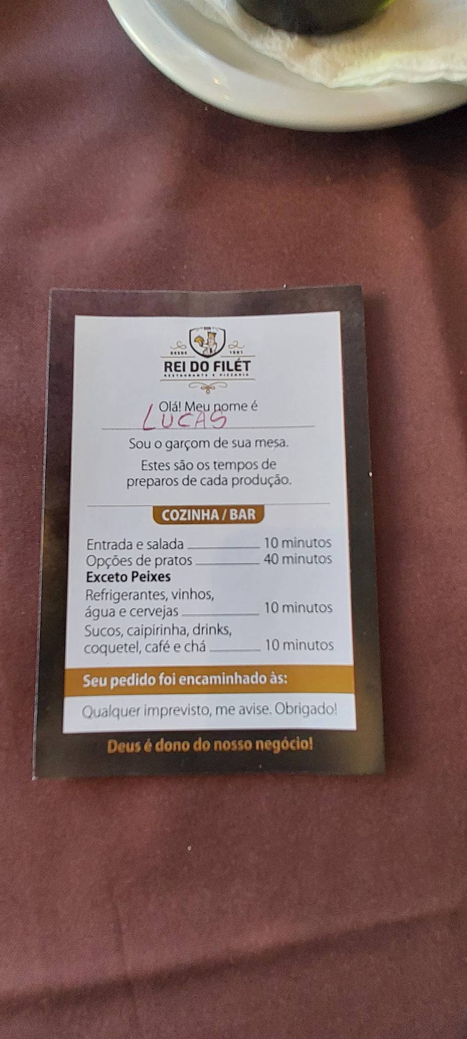 Rei do Filet Restaurante & Pizzaria 506 cardápio