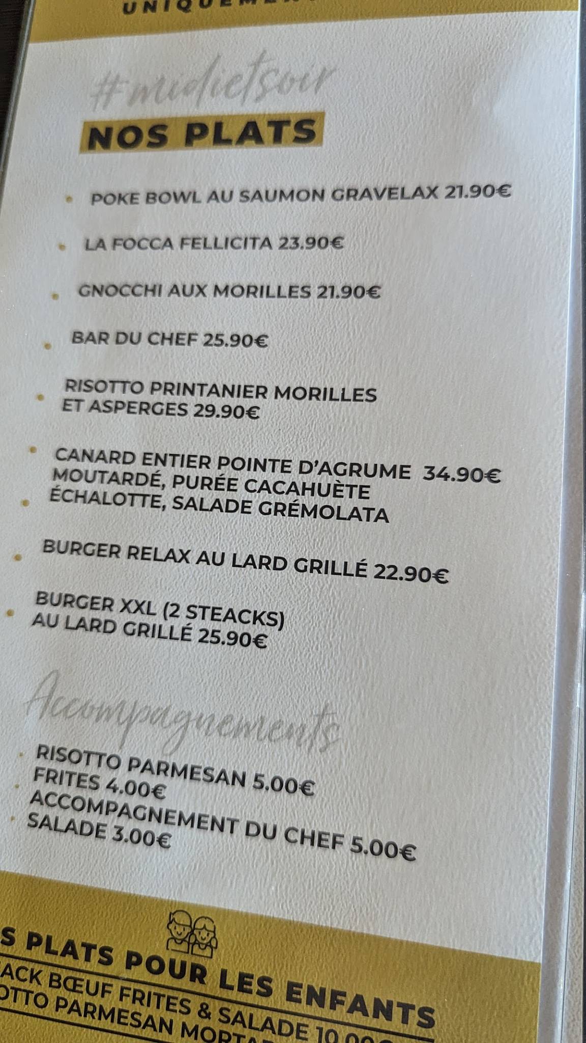 Menu de Relax'Eat