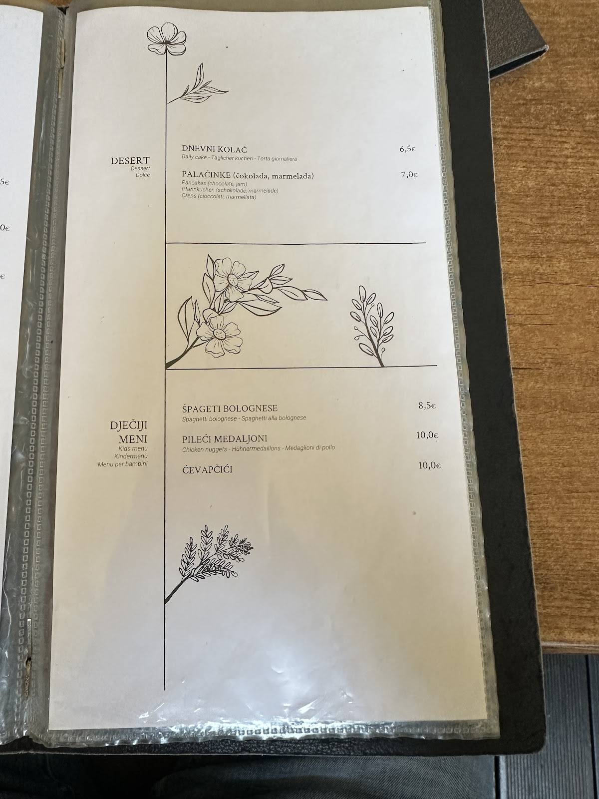 Menu di Rendez-vous 