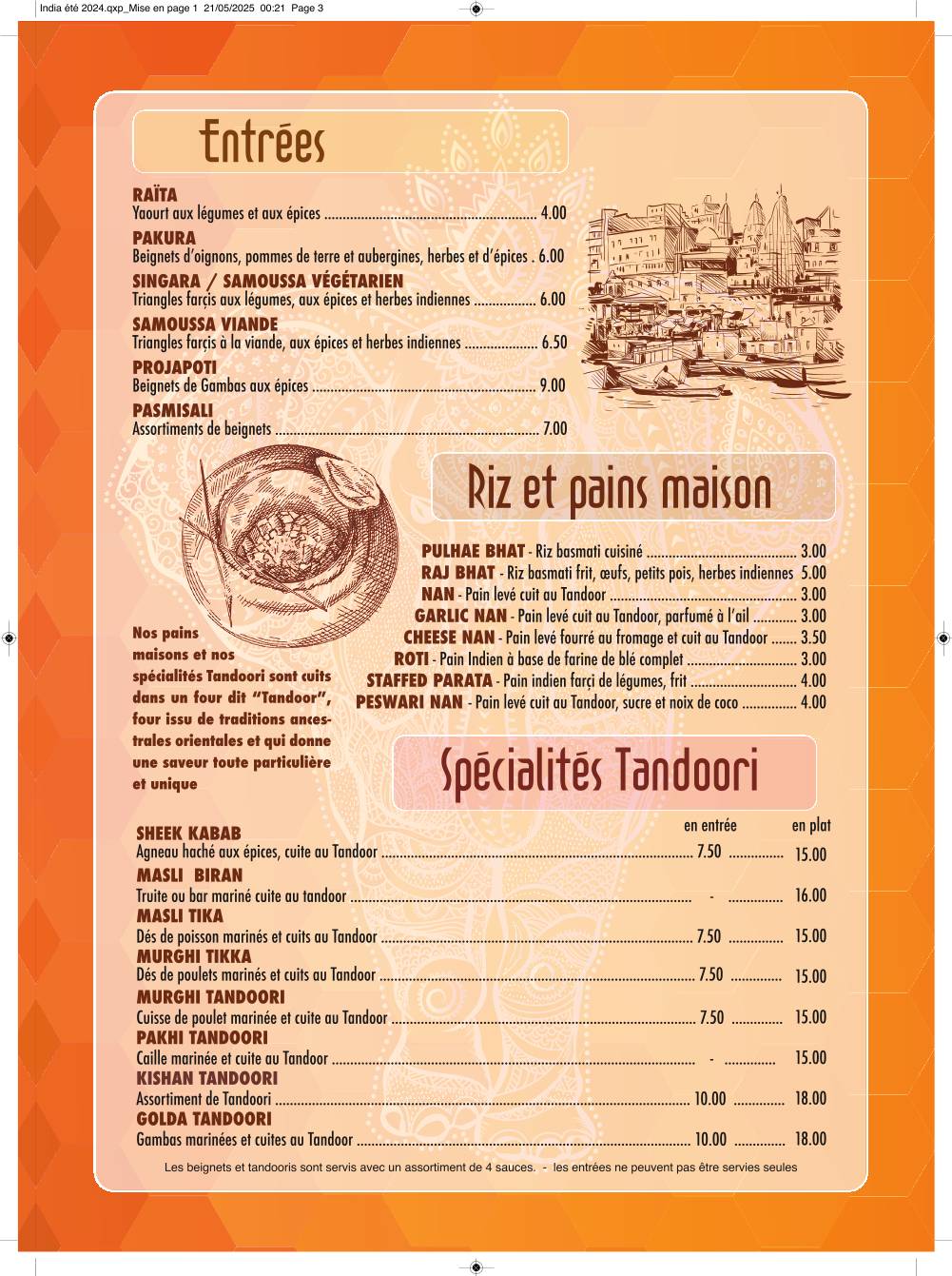 Menu de India Restaurant