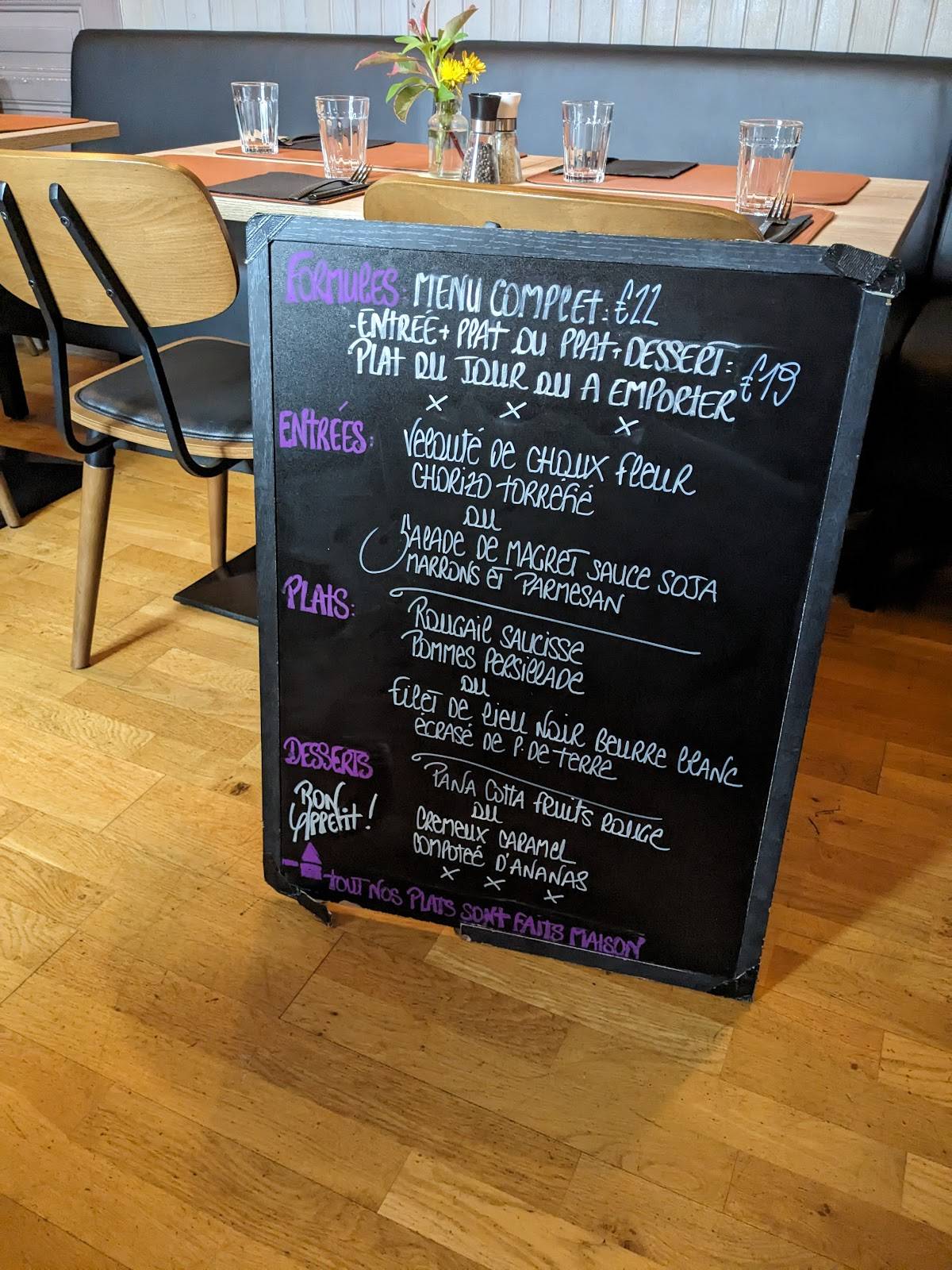 Menu de Le Diablo' thym