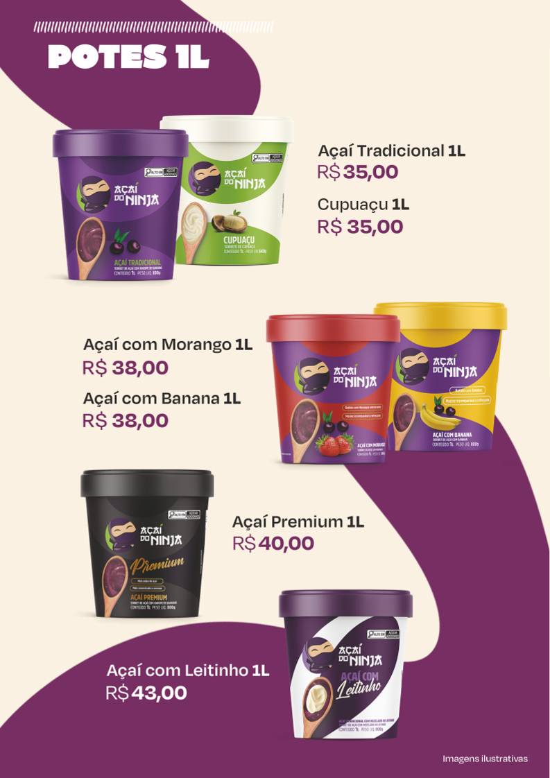 Açaí do Ninja Parque Amazônia cardápio