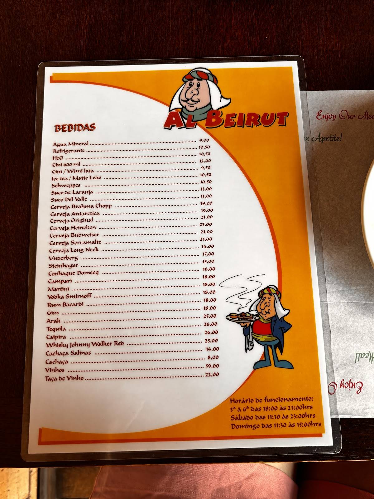 Al Beirut cardápio