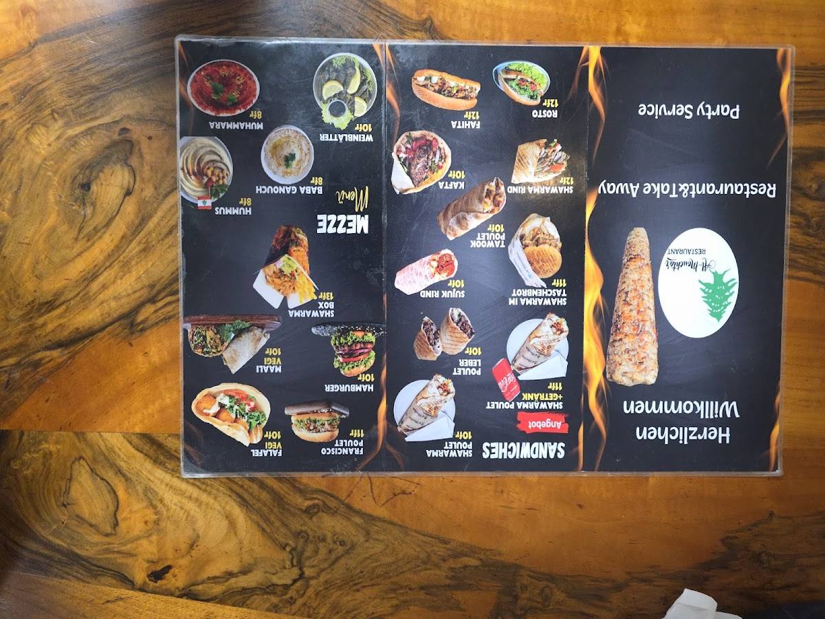 Menu di Al Mouchtar - Winterthur 