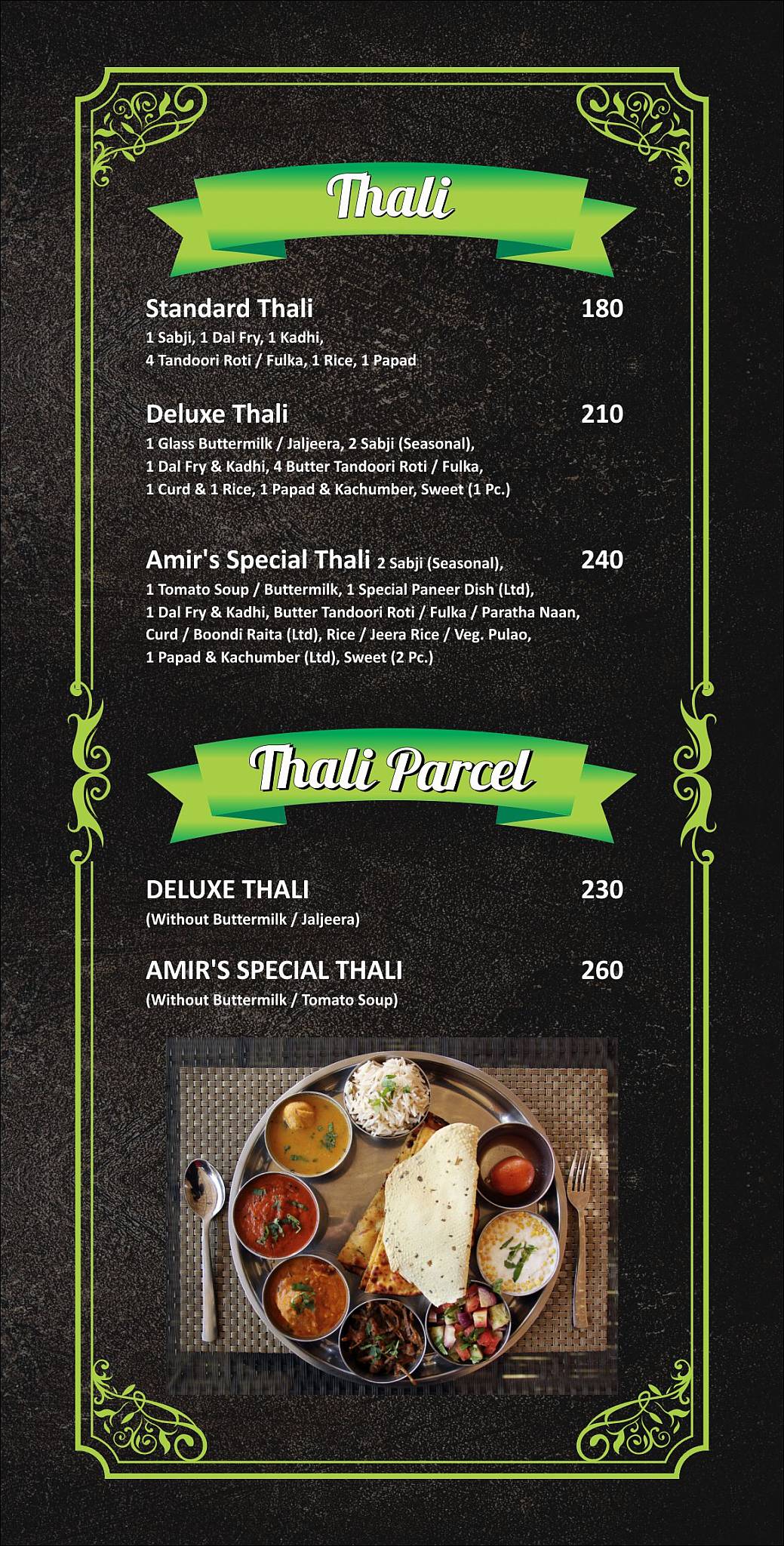 Amir's Punjabi Restaurant by Khana Khazana menu