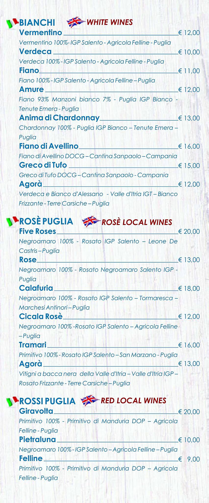 Menu di Angolo 37 Restaurant 