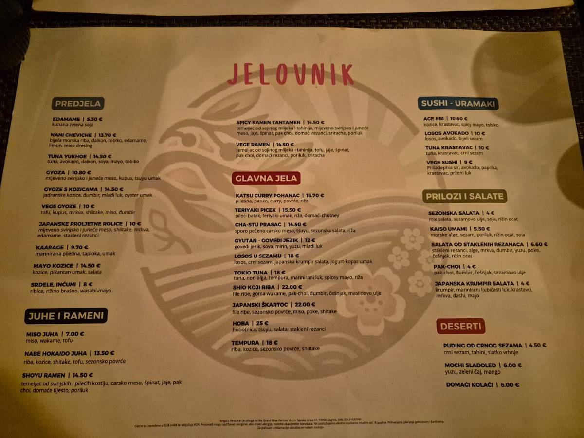 Menu di Arigato by Hrvoje 