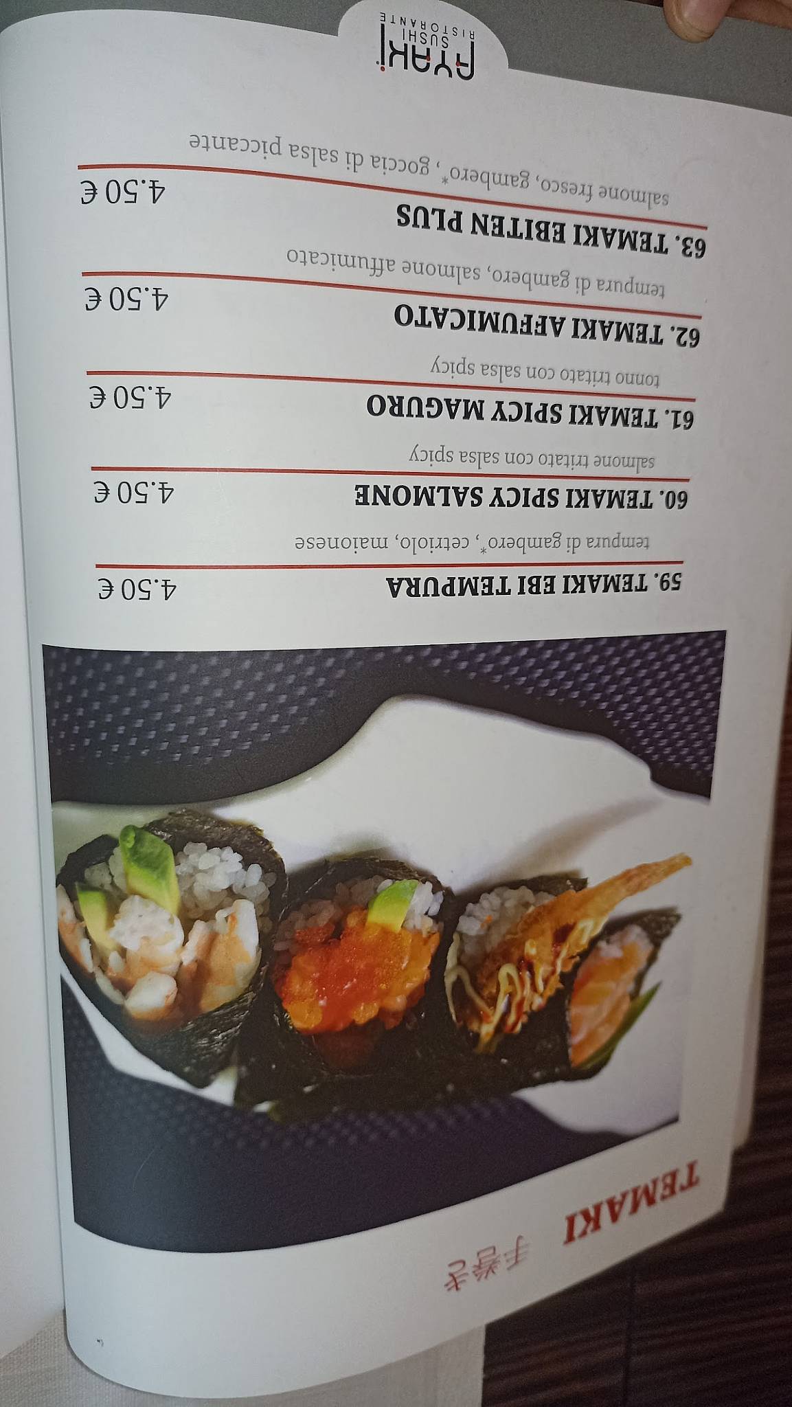 Menu di Ayaki Sushi Ristorante 
