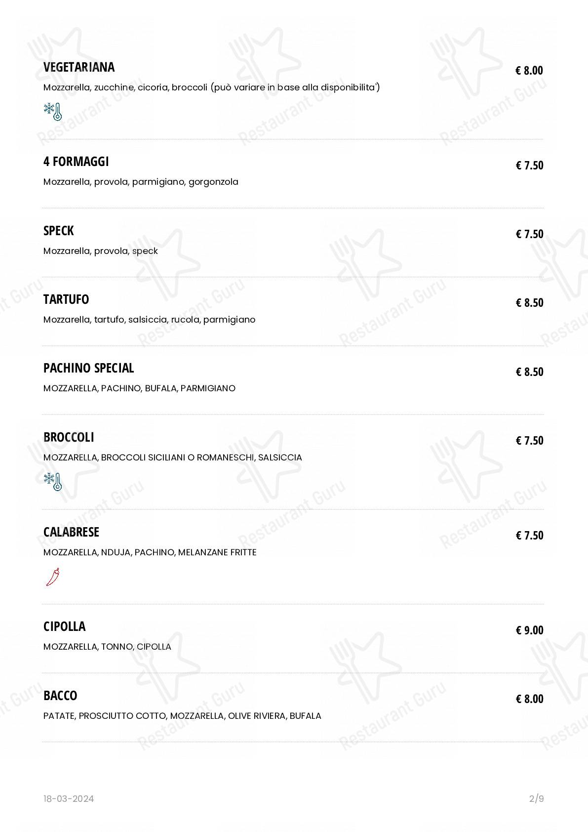Guarda il menu di BACCO Pizza Romana